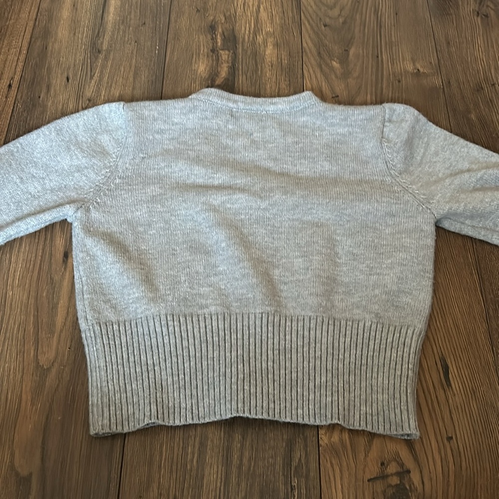 Classic Gray V-Neck Button Cardigan Sweater - Picture 4 of 4